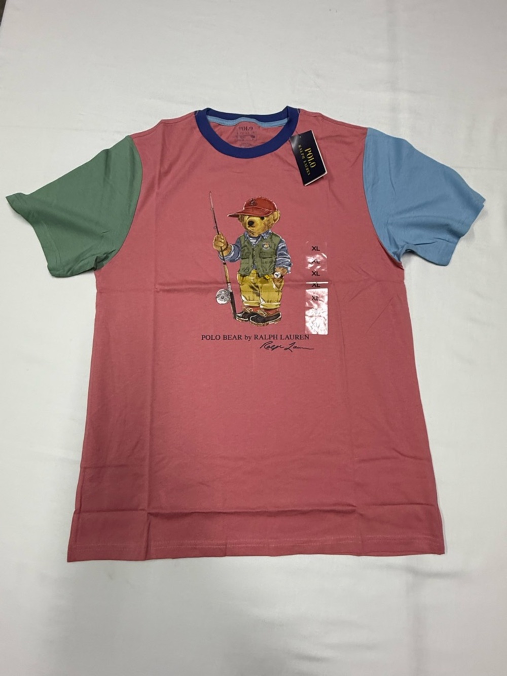 Ralph Lauren Polo Bear Short-Sleeve Colorblock T-Shirt - Coral